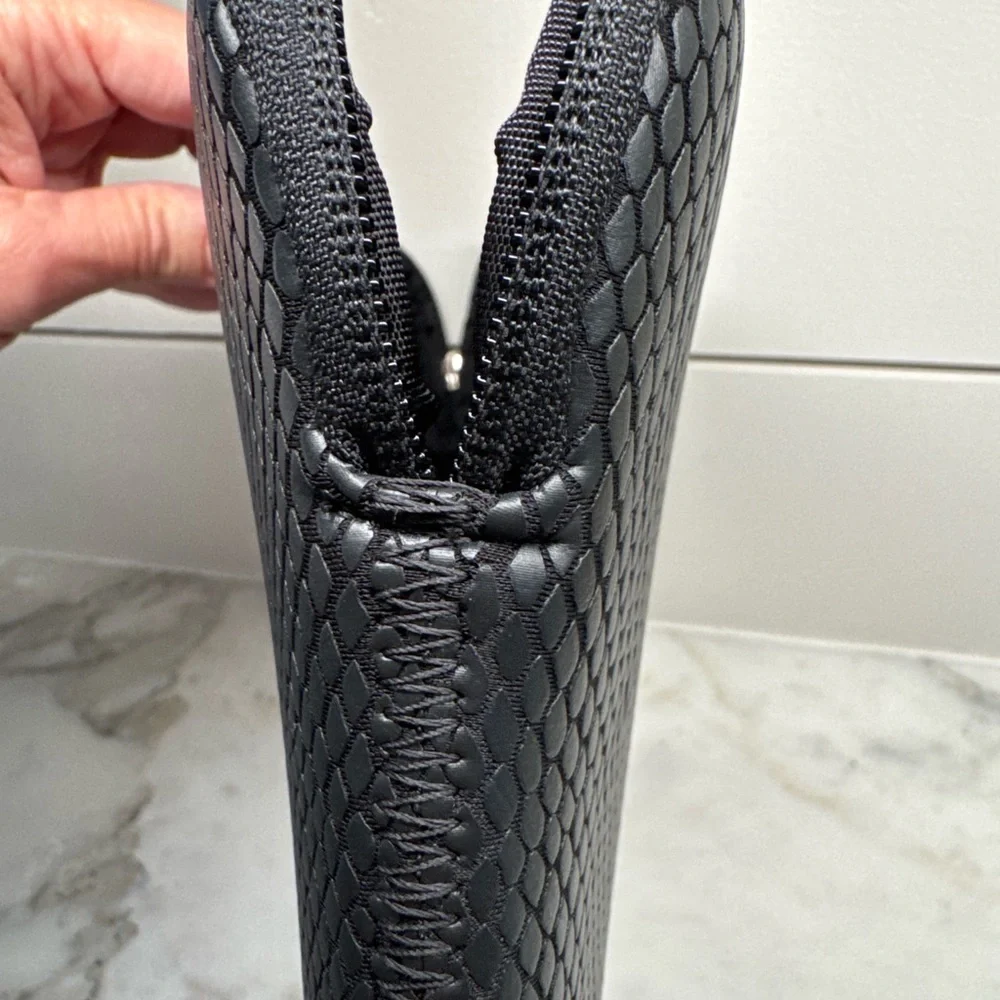 TUMI | Embossed Snake Print Neoprene Tech Sleeve Pouch | Black | One Size | NWOT